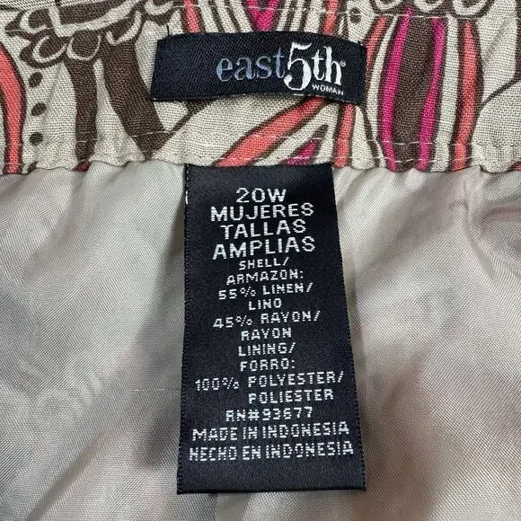 East 5th Sz 20W Floral Paisley Linen Blend Lined Maxi Modest Long Skirt 40x36.5 - Picture 7 of 7